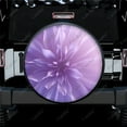 thumbnail image 1 of Purple And White Floral Pattern Polyester Universal Spare Wheel Tire Cover Wheel Covers for Trailer RV SUV Truck Camper, 1 of 5