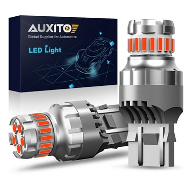 AUXITO 7440 7443 LED Strobe Brake Light Bulb Red, 2800LM Flashing Strobe Blinking LED Tail Light Bulbs for T20 W21W 7441 7444 7443R, 300% Brighter LED Stop Bulbs, Pack of 2