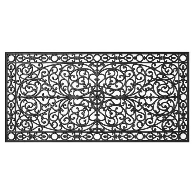 3 x 6 ft. Gatsby Rubber Rectangular Doormat, Black