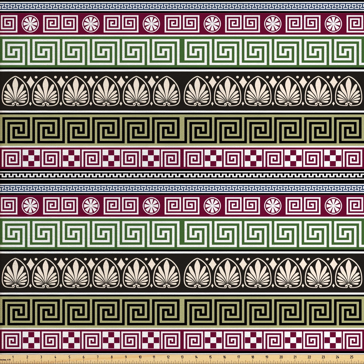 Greek Key Fabric by The Yard, Antique Greek Ornamental Design Pattern