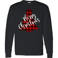thumbnail image 3 of Inktastic Red Buffalo Plaid Christmas Tree Long Sleeve T-Shirt, 3 of 5