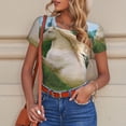 thumbnail image 6 of Fotbe Horse Rearing Up In The Field Women's Crew Neck Short Sleeves Bodysuit Tops Round Neck Slim Sleeveless Soft Comfortable Basic-Medium, 6 of 7