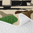 thumbnail image 5 of Catabedysis Camo Camping Quilt Full,Wildlife Camper Pattern Full Bedspread Sets For Boys,Green Beige,3 Pieces, 5 of 7