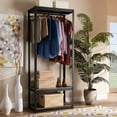 thumbnail image 1 of Skyline Decor Black Finished Metal 3-Shelf Free-Standing Closet Storage Organizer, 1 of 9