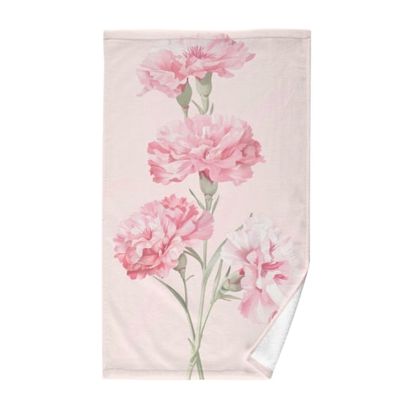 Pink Carnation Cotton Face Towels Absorbent Hand Towel Soft Bathroom Towel for Kitchen Hotel Decoration