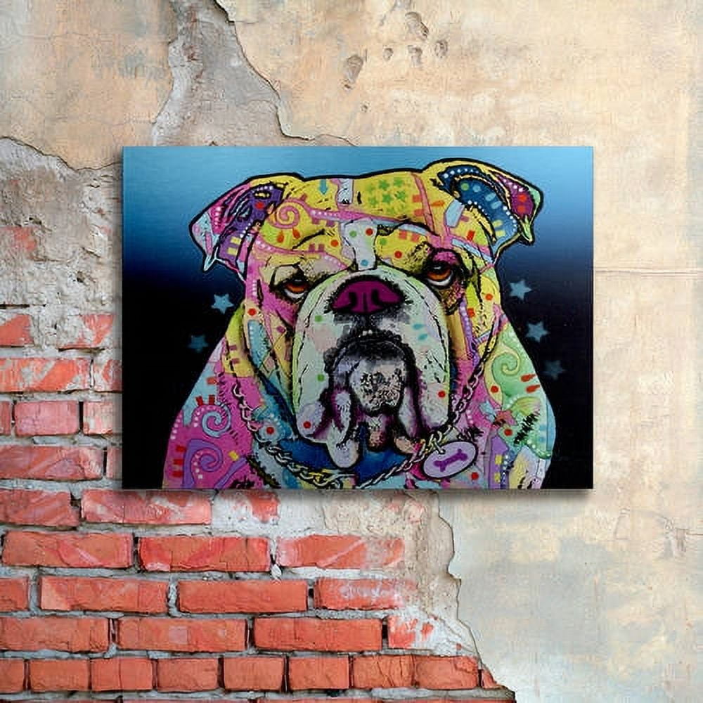 Trademark Fine Art "The Bulldog" Brushed Aluminum Wall Art Art by Dean Russo 16x22