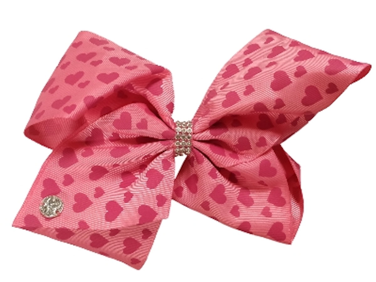 jojo siwa large cheer hair bow (pink hearts)