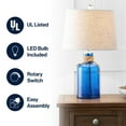 thumbnail image 6 of JONATHAN Y Azure 23.5" Glass Bottle LED Table Lamp, Cobalt/Natural, JYL1004A, 6 of 6