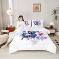 thumbnail image 4 of Castle Fairy Girls Floral Butterfly Full Size Comforter Sets,Blue Pink Bedding Sets, 4 of 8