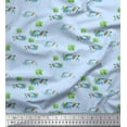 thumbnail image 1 of Soimoi Blue Rayon Fabric Tree & Rhinoceros Animal Print Fabric by Yard 42 Inch Wide, 1 of 5