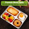 thumbnail image 3 of 3 Pack Stainless Steel Snack Containers with Lids,4 Compartments Stainless Steel Lunch Box,Reusable, 3 of 7
