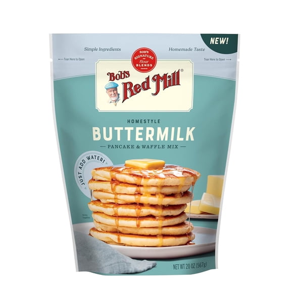 Bob's Red Mill Signature Buttermilk Pancake Mix, 20oz- Just Add Water, Makes 32-40 Pancakes per Bag ( PACK OF 2 )