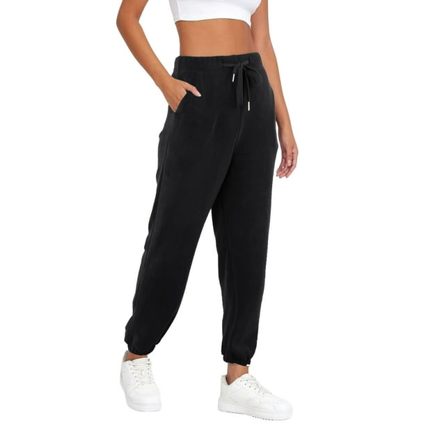 Gibobby pantalones anchos mujer Pantalones de chandal de lana para mujer pantalones de algodon exteriores gruesos de otono e invierno mallas de lana Polar pantalones de chandal Negro M Walmart en