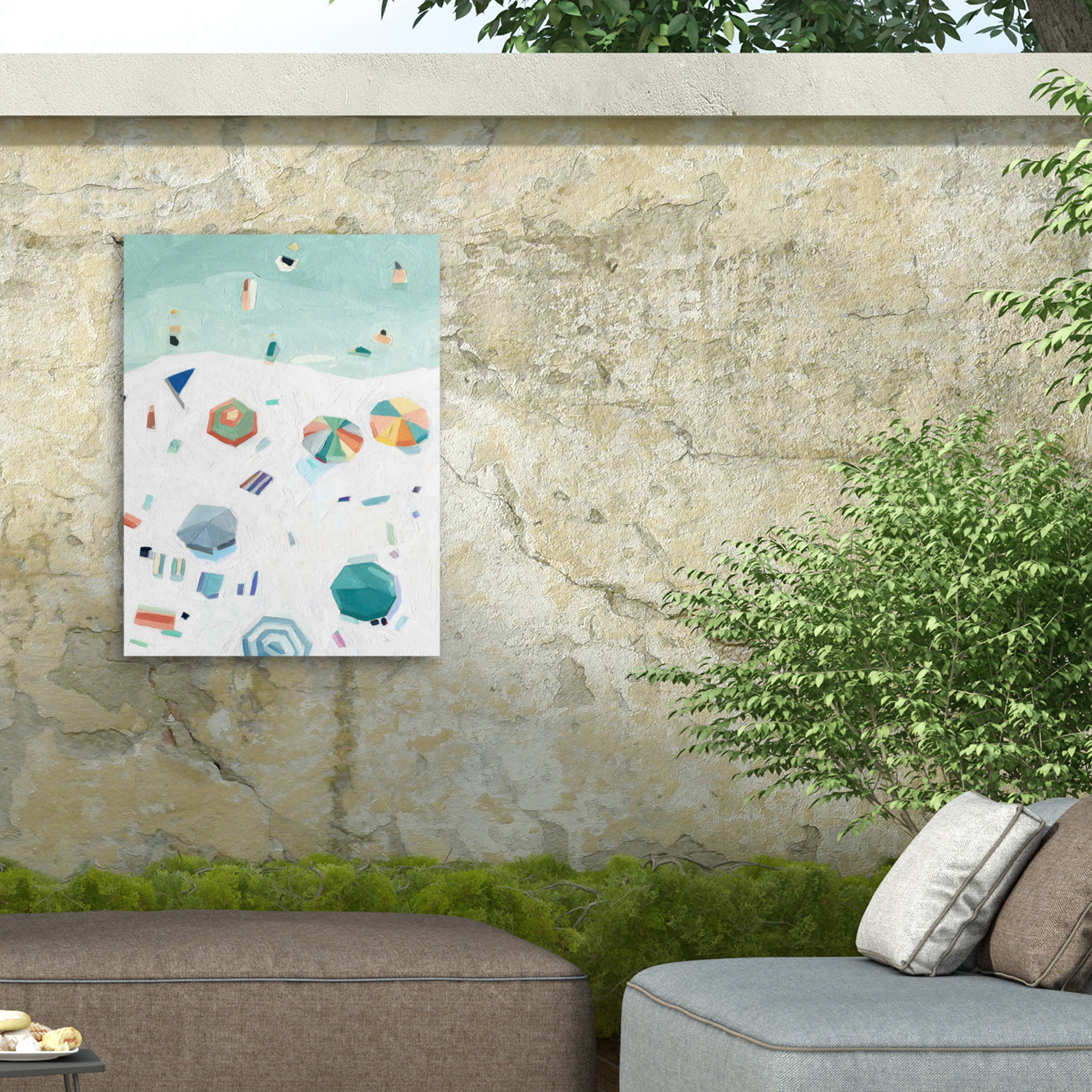 Emma Scarvey 'Beach VIsta II' Outdoor Canvas 32x32
