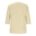 thumbnail image 4 of Adeawade Womens T Shirts 3/4 Sleeve Crewneck Tops Solid Color Basic Tee Clothing S Beige, 4 of 5