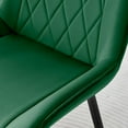 thumbnail image 6 of Furniturebox UK Pesaro Modern Adult Green Velvet Dining Side Chairs, Set of 2 (Black Legs), 6 of 6