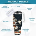 thumbnail image 2 of Yayeee 30oz Stainless Steel Tumbler with Straw and Handle Double-Wall Insulated Travel Water Bottle, White Halloween Christmas Trees, 2 of 8