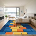 thumbnail image 3 of ODIKA 5'x7' Machine Washable Non-Slip Area Rug, Geometric Navy Blue High Traffic Rug, Blue, 1076031, 3 of 7