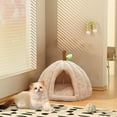thumbnail image 4 of Semi-Enclosed Cat Tent Bed with Plush Ball Soft Covered Cave Bed Washable Mat Comfortable Dog Cat Bed, 4 of 6