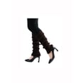thumbnail image 3 of INSPIRE CHIC Women's Ruffled Cuff Over Knee Length Ribbed Knitted Leg Warmers Dark Brown, 3 of 6