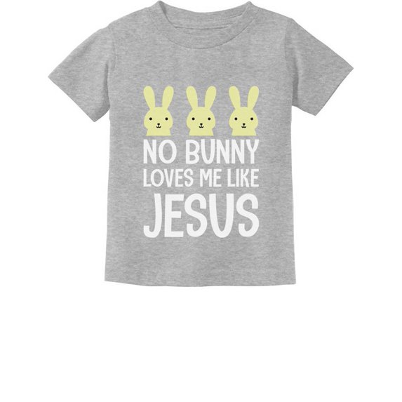 Tstars Boys Unisex Easter Holiday Shirts Shirt Infant No Bunny Loves Me Like Jesus Happy Easter Party Shirts Easter Gifts for Boy Baby Outfit Kids T Shirt