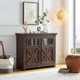 thumbnail image 2 of roomfitters 2 Doors Cabinet Large Buffet Sideboard Cabinet Bar Wine Cabinet for Entryway Living Room Buffet Cabinet Table Coffee Bar Wine Bar Storage Cabinet for Dining Room Espresso, 2 of 9
