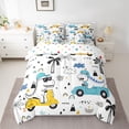 thumbnail image 2 of jejeloiu Funny Dinosaur 7-Piece Twin Bedding Sets,Graffiti Cartoon Dino Bedding Comforter Set,Hawaii Coconut Tree Sheet Sets For Boy,Super Cozy Room Decor Reversible, 2 of 8