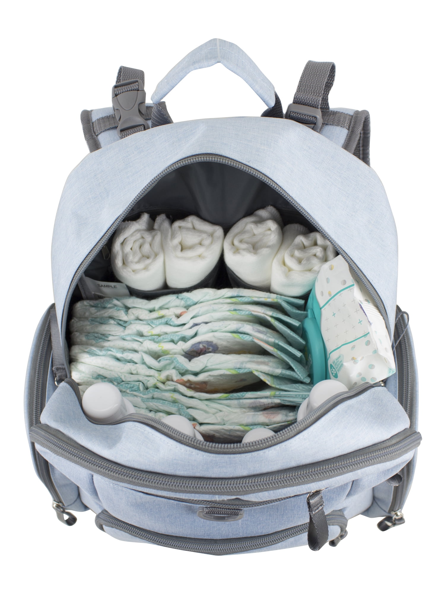 Eastsport Multi-Function Bond St. Large Backpack Diaper Bag with Changing Pad, Light Blue, For All Ages