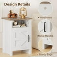 thumbnail image 4 of JUMMICO Farmhouse Nightstand, Modern Bedside Table with Barn Door and Shelf, Rustic End Table Side Table for Bedroom, Living Room (2, White), 4 of 14