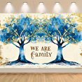 thumbnail image 3 of Gold Glitter Family Tree Backdrop We Are Family Tree Photography Background Blue Family Tree Decorations for Sweet Home Housewarming Party Cake Smash Photo Props, 3 of 5
