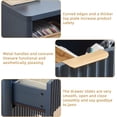 thumbnail image 6 of LEYAOYAO Modern Nightstand with Charging Station Set 2, Mid-Century Wood End Table Side Table for Living Room, Bedroom, Fluted Panel, Blue, 6 of 9