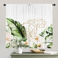 thumbnail image 2 of Green Leaves Kitchen Curtains 27.5Wx36H Inch Rod Pocket Small Curtains for Bedroom Room Green Watercolor Leaf Plants Floral Window Treatments Decorative for Living Room 2 Panels, 2 of 6