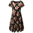 thumbnail image 1 of FashionOutfit Women's Casual Short Sleeves Loose Flare Floral Mini Dress, 1 of 1