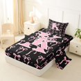 thumbnail image 2 of Manfei Girls Kawaii Bow Personalized Initial K Twin Sheet Sets 3pcs,Vintage Polka Dots Bedding for Kids Teens,Ultra Soft Home Decor, 2 of 5