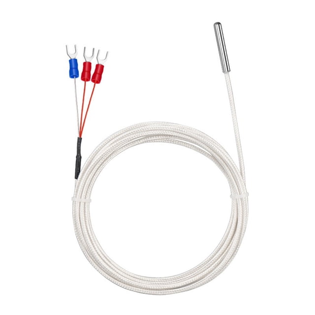 Pt100 Temperature Sensor Probe,Waterproof Stainless Steel Thermistor Three Wire 1Meter