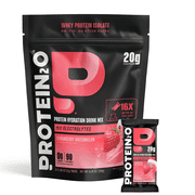 Protein2o 20g Whey Protein Isolate Protein Powder, 360mg of Electrolytes, Vitamins B5 & B6, Sugar Free, Strawberry Watermelon, 16-Pack