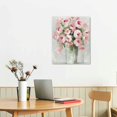 thumbnail image 3 of Chilfamy  Pink Flowers Canvas Prints Wall Art Roses in Vase Wall Decor Nature Rustic Woman Home Decor Painting Picture for Bathroom Bedroom Living Room Ready To Hang 16x20 in/12x16 in, 3 of 5
