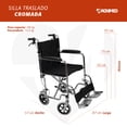 thumbnail image 3 of Silla de Ruedas Ligera Magnimed de Traslado Plegable con Frenos, 3 of 5