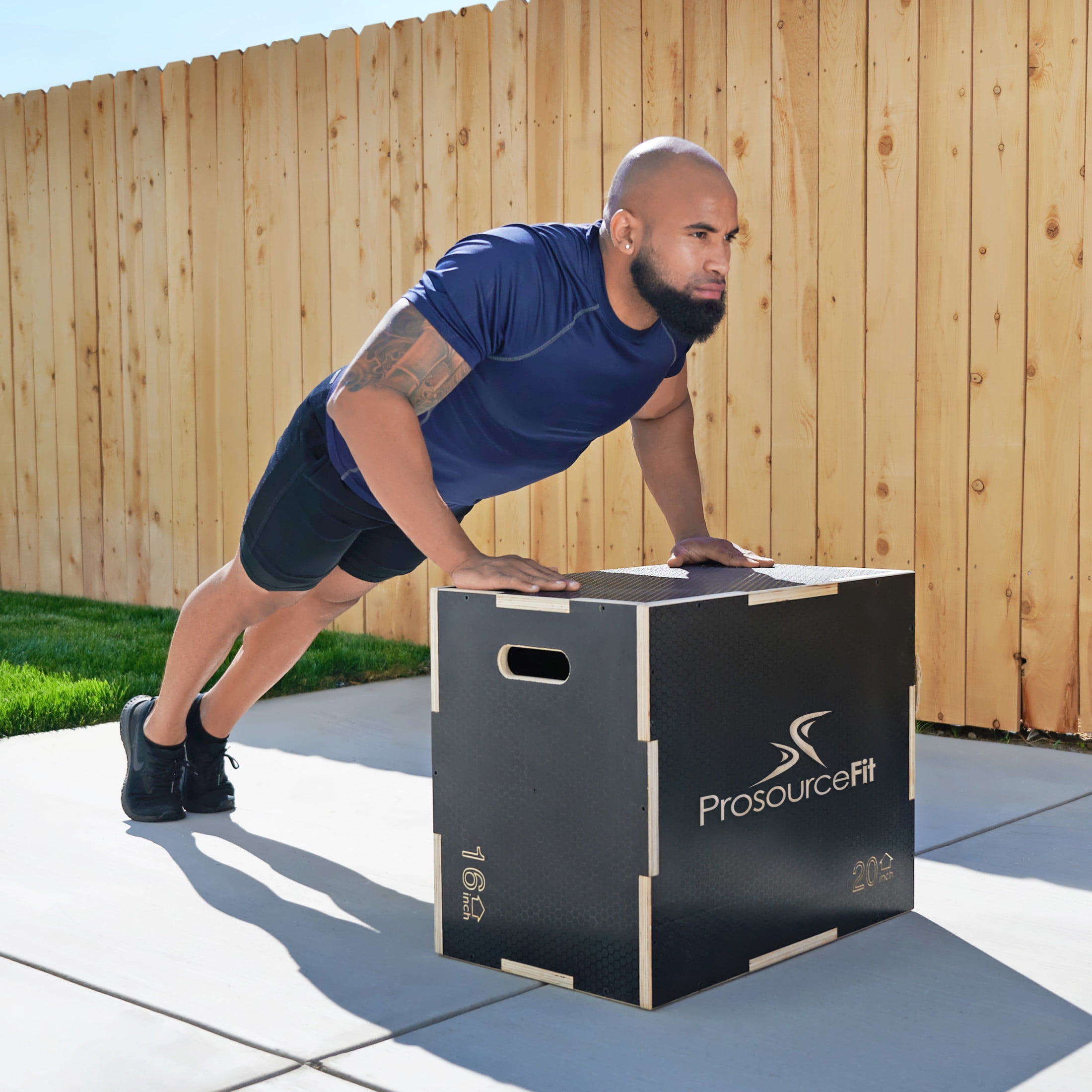ProsourceFit 3-in-1 Wood Plyometric Jump Box for Cross-Training Agility