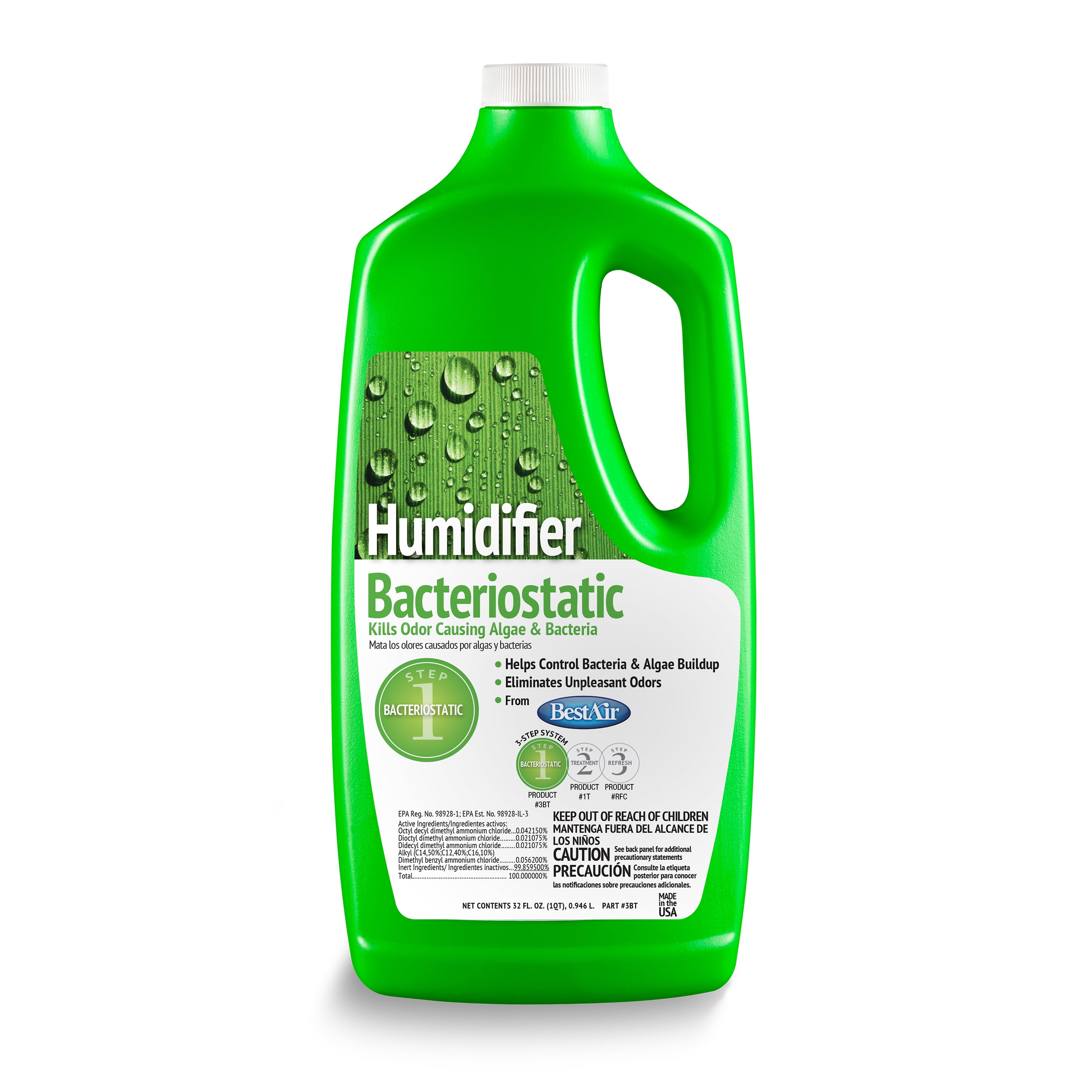 2 pack) BestAir 3BT Original Bacteriostatic Water Treatment, 32 fl oz for  All Evaporative Type Humidifiers - Walmart.com