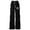 Black, variant on lnmuld Girls Flowing Ribbon Bow Print Wide Leg Sweatpants White Fabric Shirred Elastic Waist Soft Knit Girly Casual Trousers Color:Beige,Size:8-9 Years