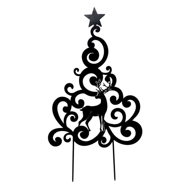 Reindeer Christmas Tree Metal Garden Stake