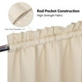 thumbnail image 3 of Small Curtain, Blackout Half Window Curtain for Bathroom, Soft Velvet Small Window Treatment Cafe Curtain, 26"x36",Beige, One Panel, 3 of 6