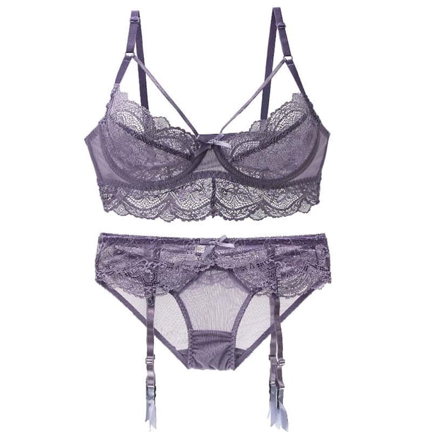 Conjunto de lencería para mujer Sujetador y bragas de encaje sexy Conjunto de lencería fina de verano Fridja nalpqowj39620