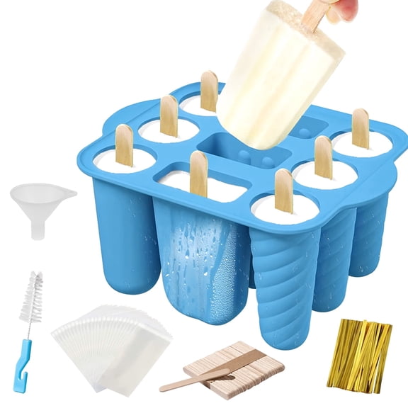 Silicone Popsicle Molds Popsicle Maker Reusable Homemade 9-Cav Ice Cream Molds Set for Ice Pop Maker