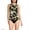 Hibiscus Floral/Black, variant on Women's D-Cup High Neck UPF 50 Sun Protection Modest Tankini Swimsuit Top