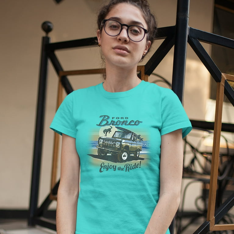 Tee Hunt Ford Bronco Women's T-Shirt Novelty T-Shirt Enjoy The