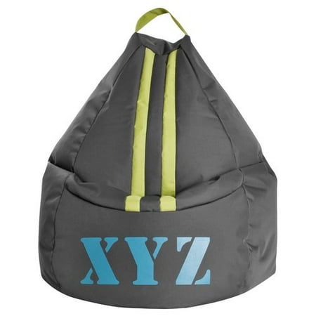 Oversize Bean Bags Gouchee Home XYZ Collection Contemporary Oversized Polyester Upholstered XYZ Design Bean Bag Chair, Gray/Green/Teal ()