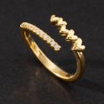 thumbnail image 1 of Anillos de acero inoxidable para mujer, anillo de circonita cúbica chapada en oro, tendencia de lujo, moda coreana, joyería estética, 2023, 1 of 4
