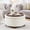 Ivory, variant on Eyisean 30" Boucle Fabric Round Coffee Table, Storage Ottoman with Reversible Lid & Wooden Legs, Upholstered Round Ottoman with Spacious Hidden Storage for Living Room, Bedroom, Corners, Apartment